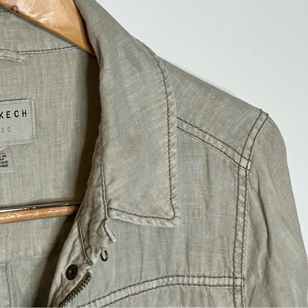 Anthropologie Marrakech Linen Utility Cargo Jacket Medium - Picture 4 of 15